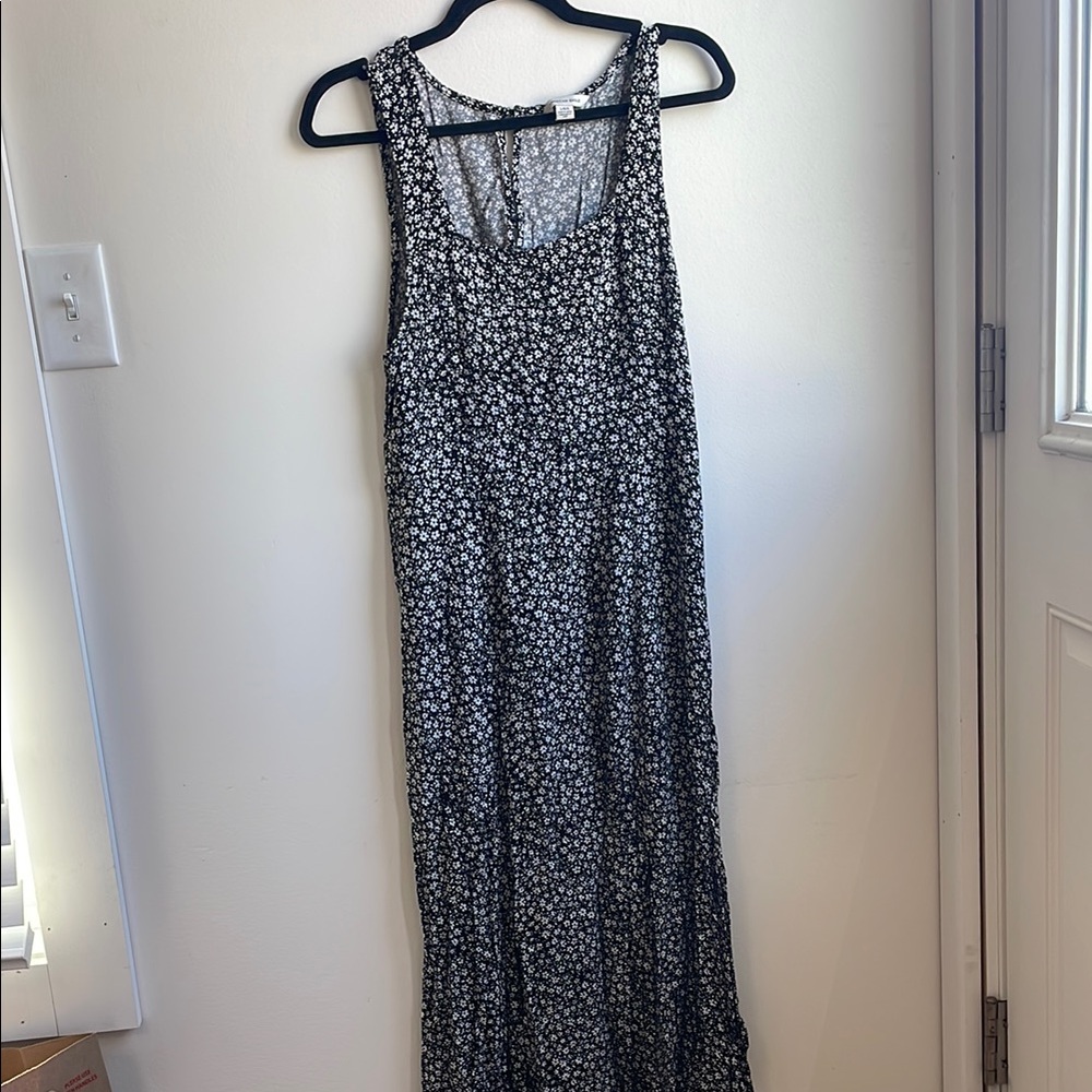 Floral Black and White Maxi Dress
